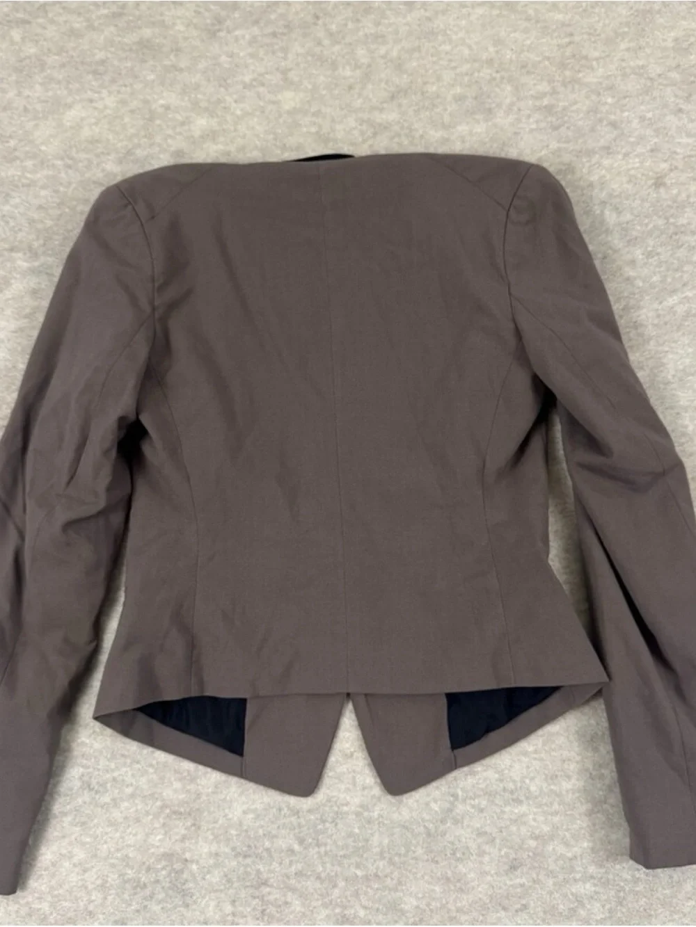 Women's Tailored Brown Blazer with Contrast Collar